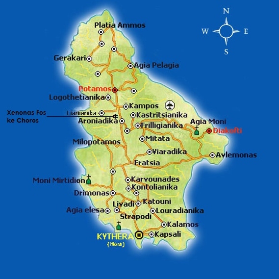 Kythira Greece Map